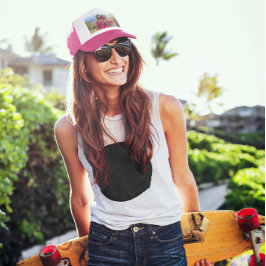 かわいいホットピンクのハート写真 キャップ