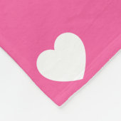 かわいいホットピンクの繰り返しパーソナライズされた名ガーリー フリースブランケット (角)