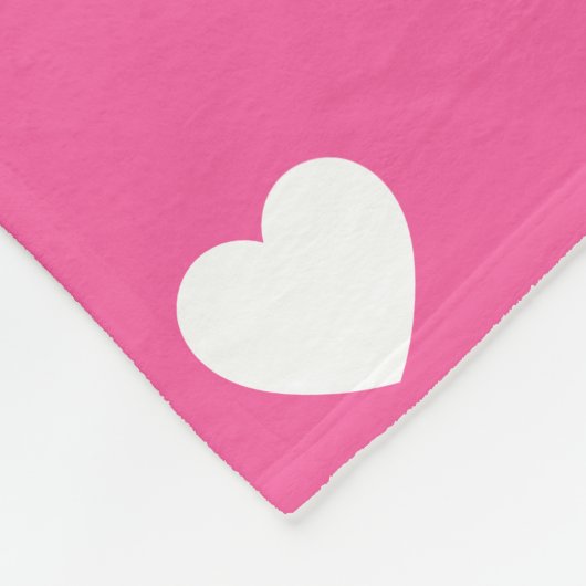 かわいいホットピンクの繰り返しパーソナライズされた名ガーリー フリースブランケット (角)