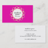 かわいいホットピンクの金ゴールドフレームメイクアップアーティスト 名刺 (正面/裏面)