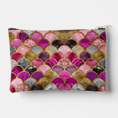 かわいいホットピンクの金ゴールドマーメイドはかりで測ガーリー アクセサリーポーチ (裏面)