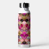 かわいいホットピンクの金ゴールドマーメイドはかりで測ガーリー ウォーターボトル (左面)