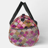 かわいいホットピンクの金ゴールドマーメイドはかりで測ガーリー ダッフルバッグ (右)