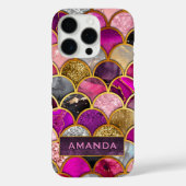 かわいいホットピンクの金ゴールドマーメイドはかりで測ガーリー Case-Mate iPhoneケース (裏面)