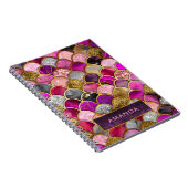 かわいいホットピンクの金ゴールドマーメイドはかりで測スガーリーケッチブック ノートブック (右側)