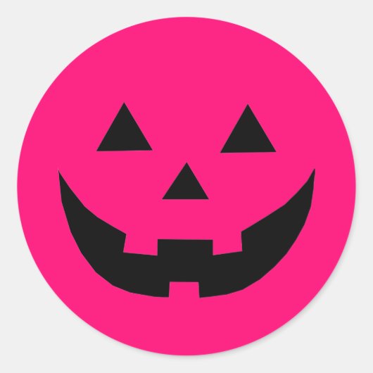 かわいいホットピンクカボチャ乳癌認識度 ラウンドシール (正面)