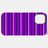 かわいいホットブラックパープルストライプ iPhoneケース (裏面横)