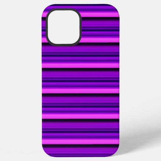 かわいいホットブラックパープルストライプ iPhoneケース (裏面)
