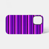 かわいいホットブラックパープルストライプ iPhoneケース (裏面横)