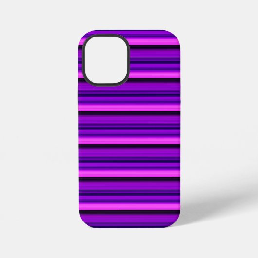 かわいいホットブラックパープルストライプ iPhoneケース (裏面)