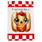 かわいいホット愛犬家のカスタマイズ ミディアムペーパーバッグ (正面)