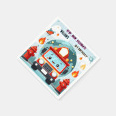 かわいいホット消防車のエンジン安全1歳の誕生日 スタンダードカクテルナプキン (角)