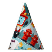 かわいいホット消防車のエンジン安全1歳の誕生日 パーティーハット (右)