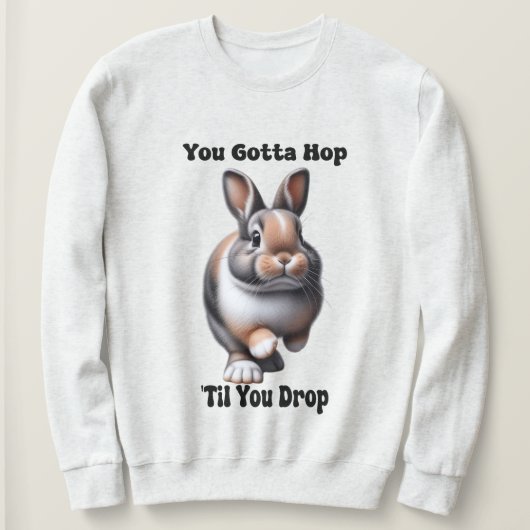 かわいいホッピングウサギ スウェットシャツ (デザイン正面)