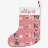 かわいいホホホホピンククリスマスストッキング スモールクリスマスストッキング (裏面)