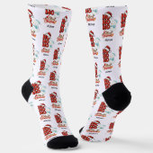 かわいいホホホホメリークリスマスカスタマイズ可能な名前 ソックス (傾斜あり)