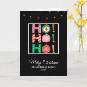 かわいいホホホホメリークリスマスファミリー名 カード (黄色い花)