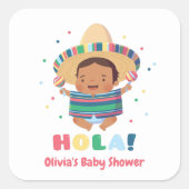 かわいいホラメキシカンボイフィエスタベイビーシャワー スクエアシール (正面)