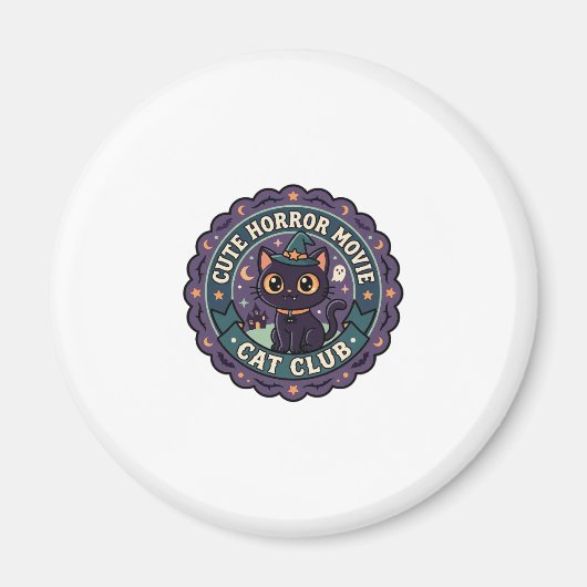 かわいいホラー映画の猫のデザインTシャツ - Cu マグネット (正面)