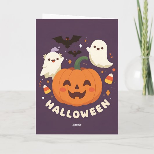 かわいいホラー ハロウィンパーティー カード (裏面)