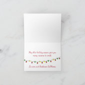 かわいいホリデーの犬たちとレトロなクリスマスツリーの車 シーズンカード (内部)