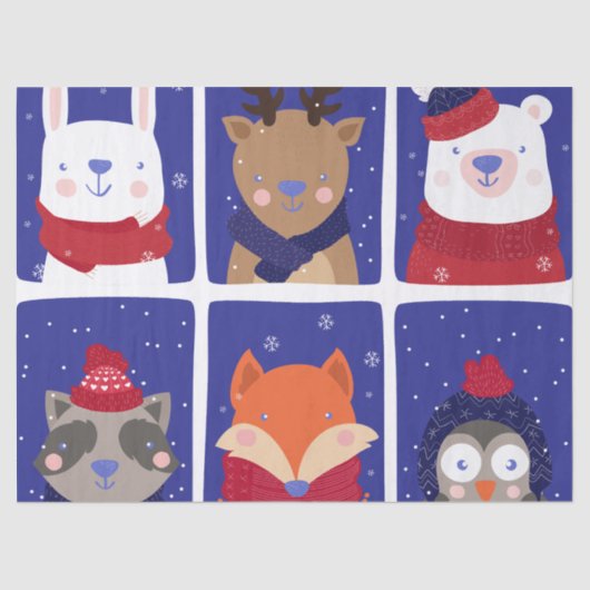 かわいいホリデーアニマルズ 薄葉紙 (正面)