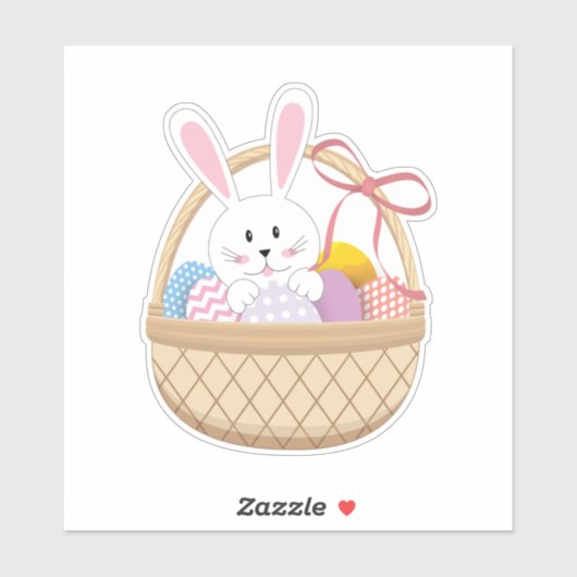 かわいいホリデーイースターバスケットと卵&バニー シール (シート)