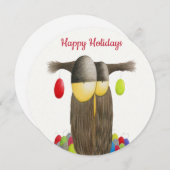 かわいいホリデーオウル シーズンカード (正面/裏面)