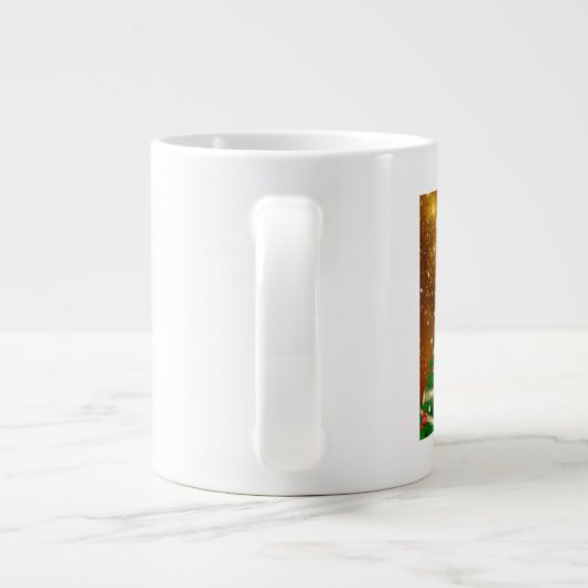 かわいいホリデーカードでフェスティバルシーズン ジャンボコーヒーマグカップ (裏面)