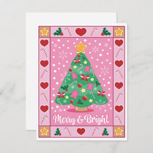 かわいいホリデーカード シーズンカード (正面/裏面)