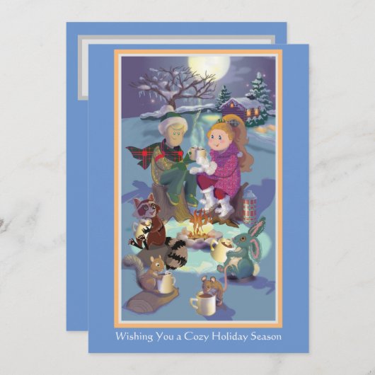 かわいいホリデーカード シーズンカード (正面/裏面)