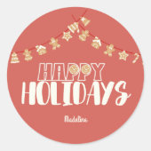 かわいいホリデークッキーのバナー ラウンドシール (正面)