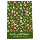 かわいいホリデークッキー ミディアムペーパーバッグ (正面)