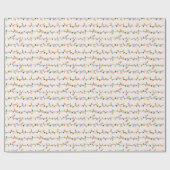 かわいいホリデークリスマスツリーライトパターン ラッピングペーパー (フラット)