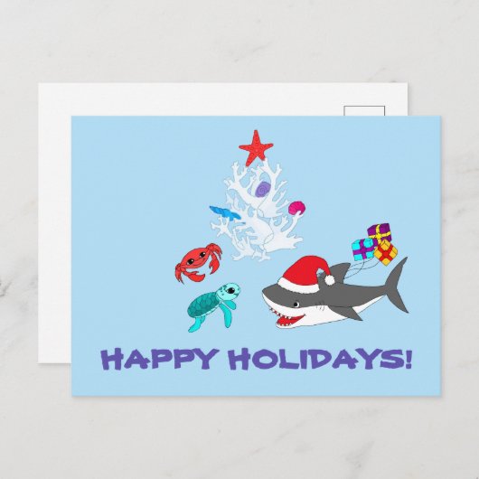 かわいいホリデーサメのポストカード ポストカード (正面/裏面)
