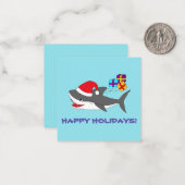 かわいいホリデーシャークのメモカード ノートカード (正面/裏面インサイチュ)