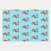 かわいいホリデーシャーク ラッピングペーパーシート (正面2)