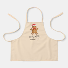 かわいいホリデーシーズンのジンジャーブレッドクッキーをイメージした エプロン