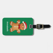 かわいいホリデーシーズンのジンジャーブレッドマン - 名入れ ラゲッジタグ (正面横)