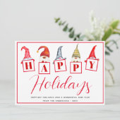 かわいいホリデーシーズンのノームのサイン 赤いホリデーカード シーズンカード (スタンド正面)