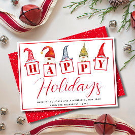 かわいいホリデーシーズンのノームのサイン 赤いホリデーカード シーズンカード