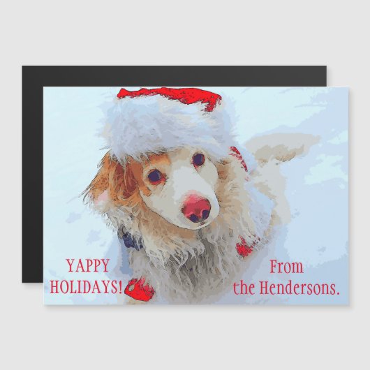 かわいいホリデーダッシュント犬のクリスマスフェスティバルハットスノー (正面/裏面)