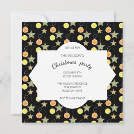 かわいいホリデーデコレーションレモンとオレンジ 招待状