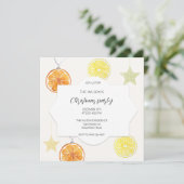 かわいいホリデーデコレーションレモンとオレンジ 招待状 (スタンド正面)
