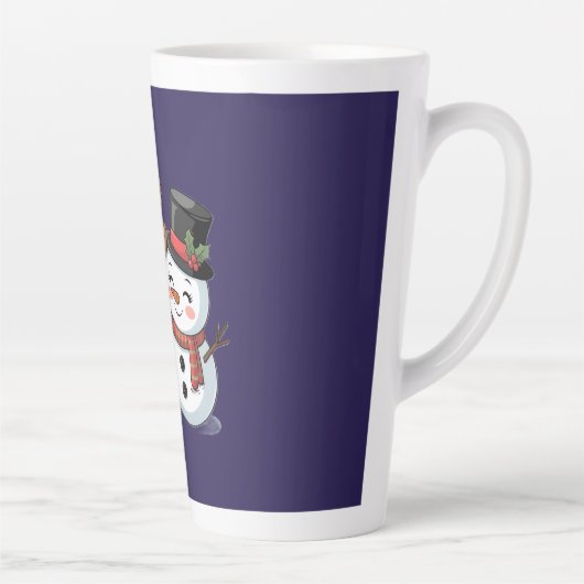 かわいいホリデートナカイと雪だるま カフェラテマグ (右)