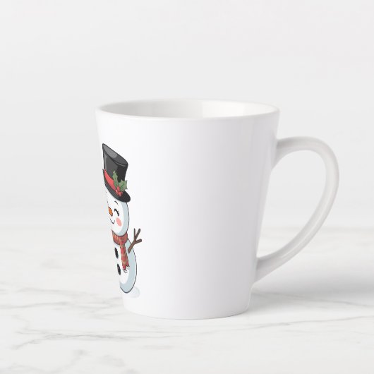 かわいいホリデートナカイと雪だるま カフェラテマグ (右)