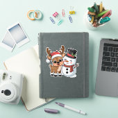 かわいいホリデートナカイと雪だるま シール (iPadカバー)