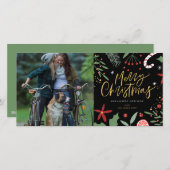 かわいいホリデードゥードル | LGBT フォトホリデーカード シーズンカード (正面/裏面)