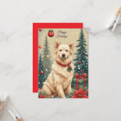 かわいいホリデードッグ カード (正面/裏面インサイチュ)
