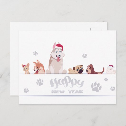 かわいいホリデードッグ ポストカード (正面/裏面)